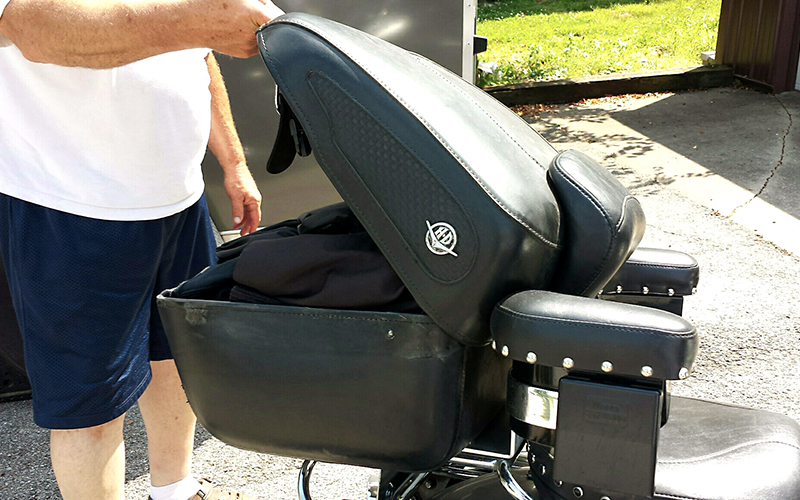 Motorcycle Armrest with rear Compartment